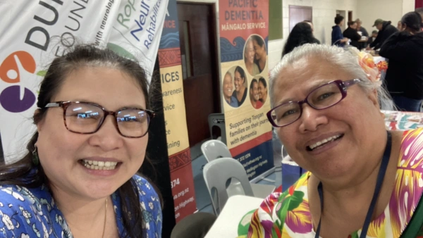 Belle with Aloese Lefono, Leader of Pasifika Parkinson's Support Group