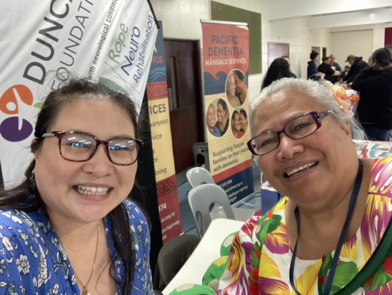 Belle with Aloese Lefono, Leader of Pasifika Parkinson's Support Group